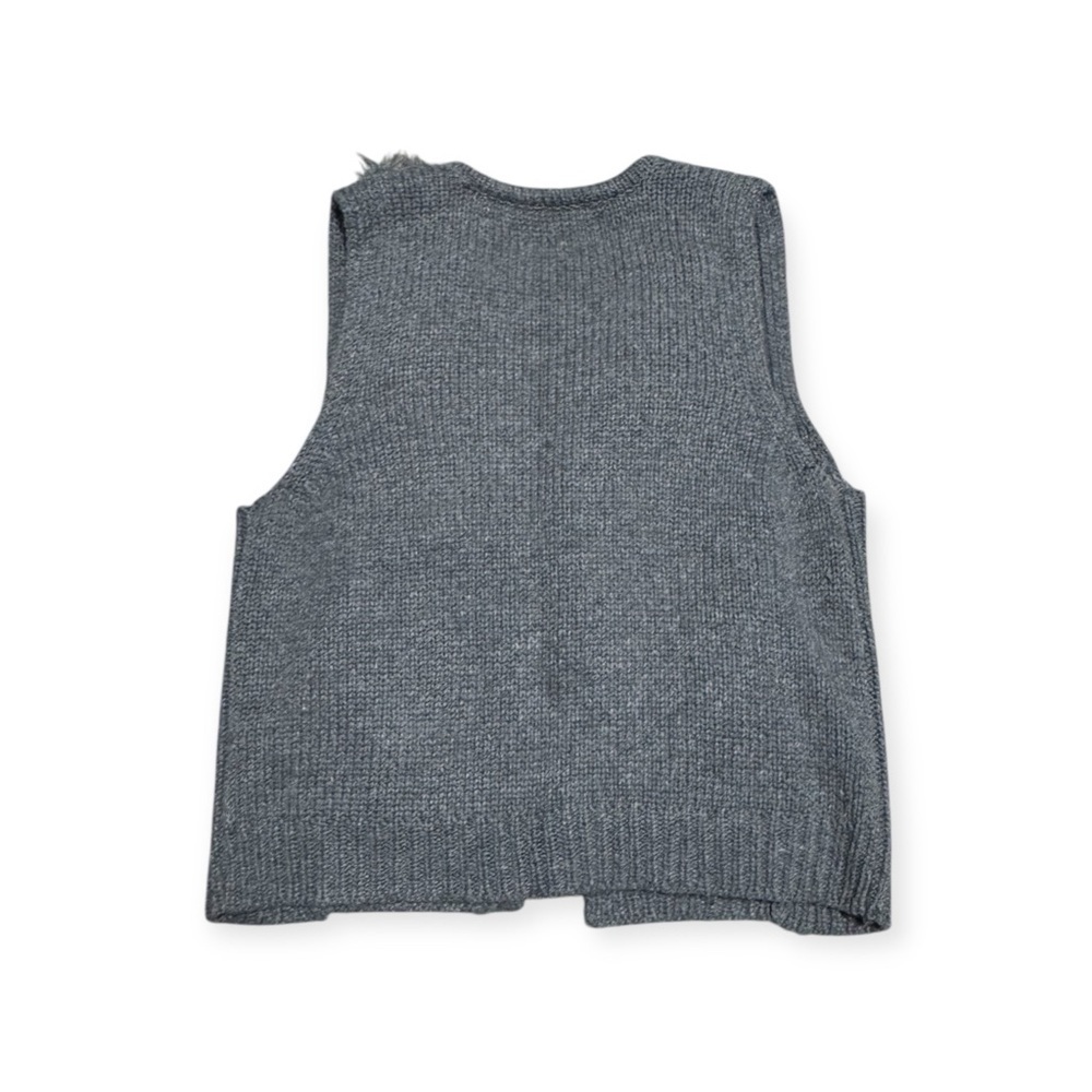 037 HUDSON’S BAY COMPANY Vintage Women’s Faux Fur Knitted Vest - Grey, Small - Picture 3 of 7